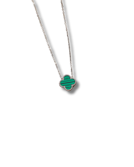 Emerald Green Clover Necklace