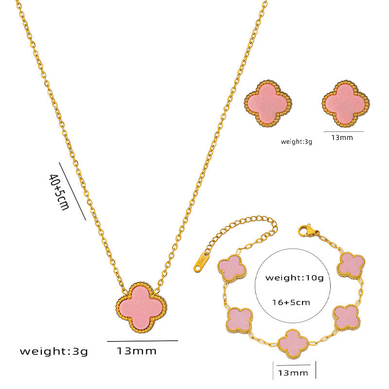 Perfect Pink Clover Necklace