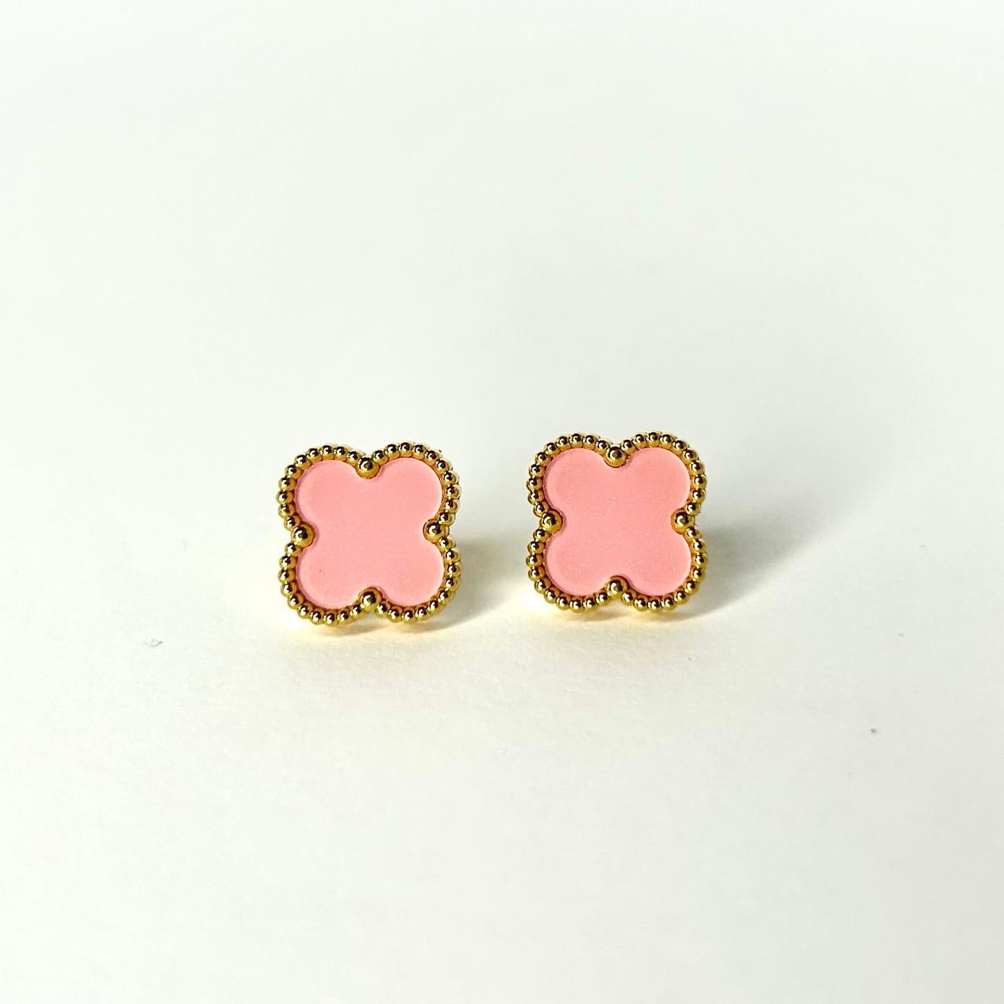 Perfect Pink Clover Earrings