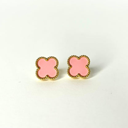 Perfect Pink Clover Earrings