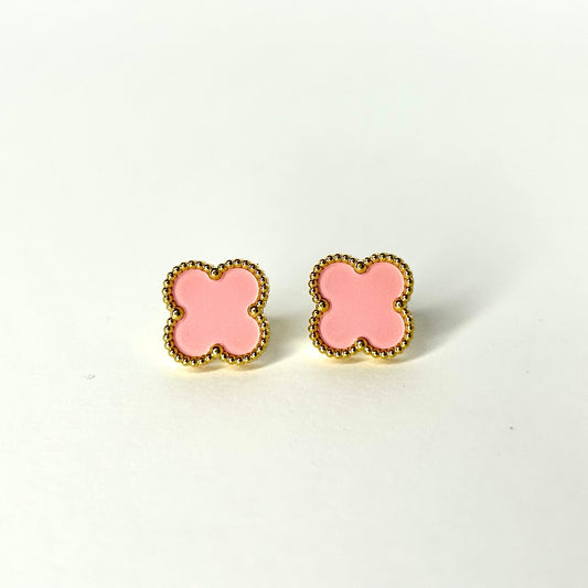 Perfect Pink Clover Earrings