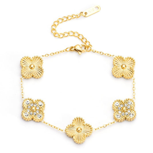 Clover Diamond Gold Bracelet