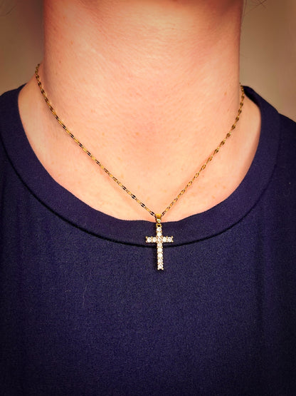 Gold Diamond Cross Necklace