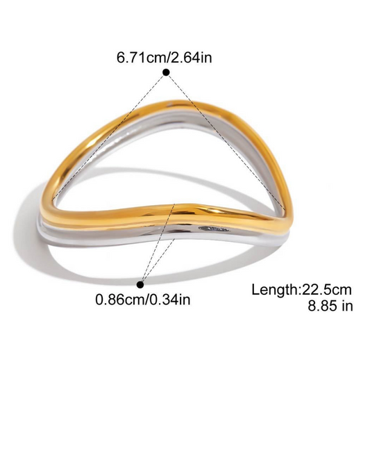 Mixed Metal Curve Bangle
