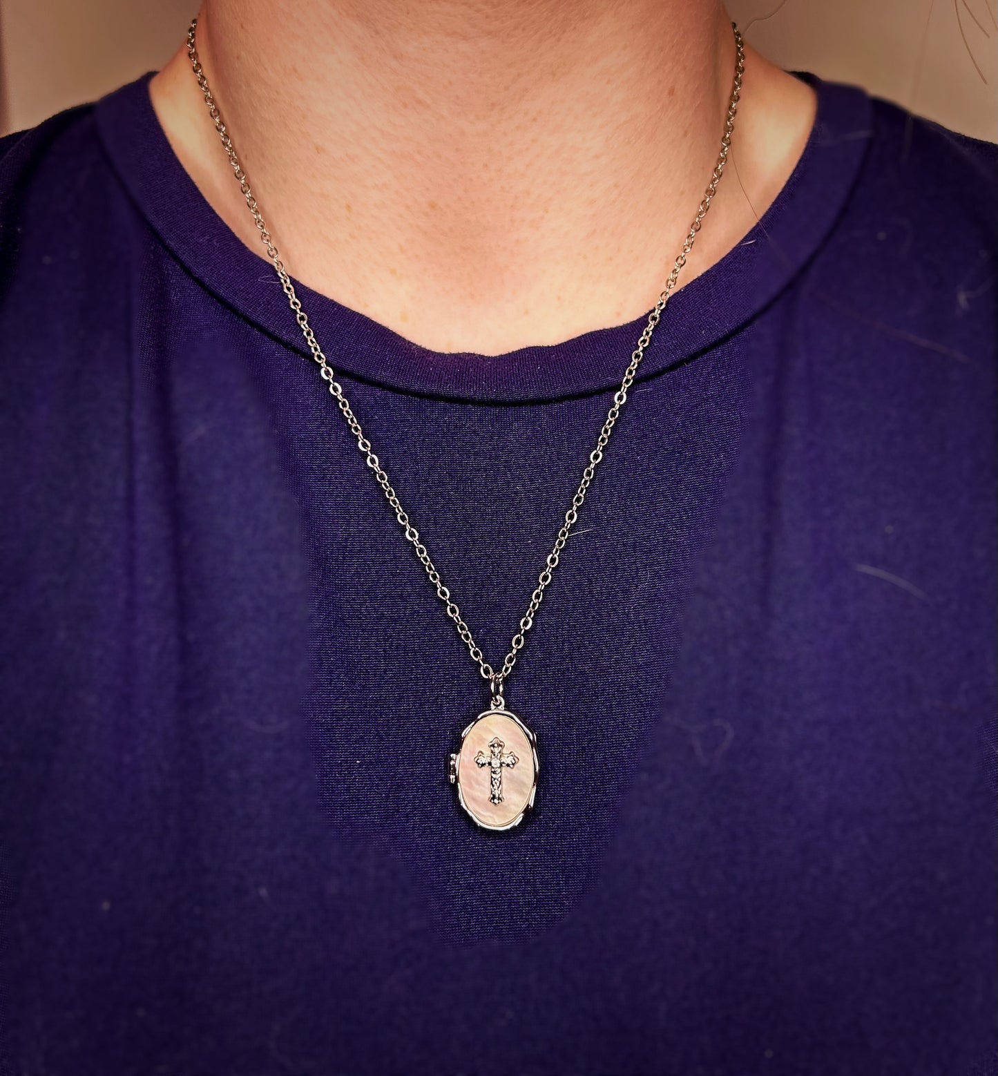 Holy Cross Locket Necklace