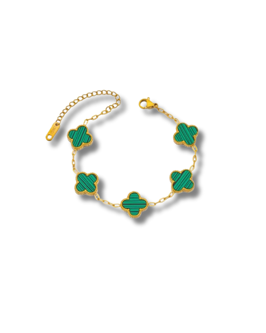 Emerald Green Clover Bracelet