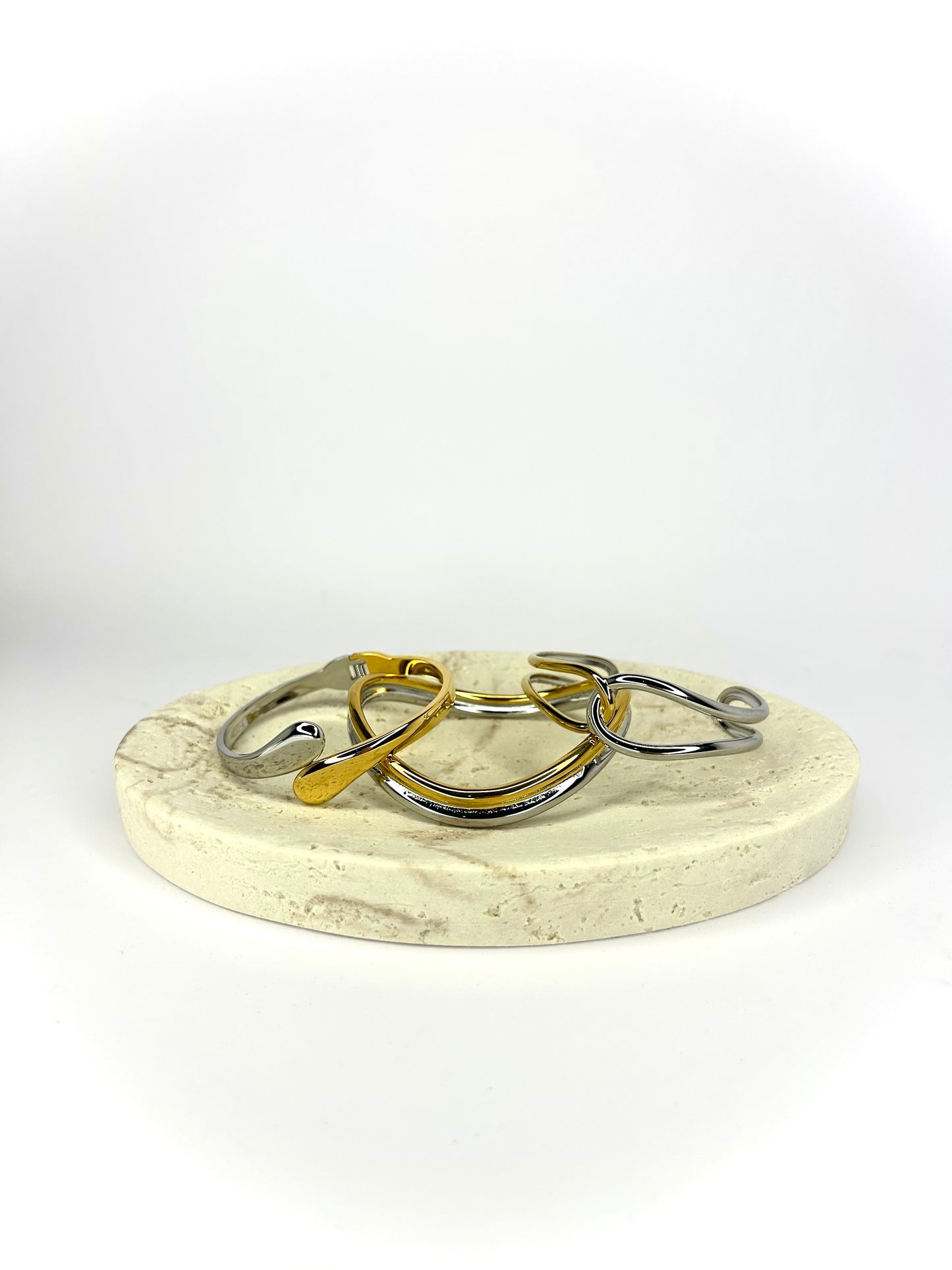 Mixed Metal Curve Bangle
