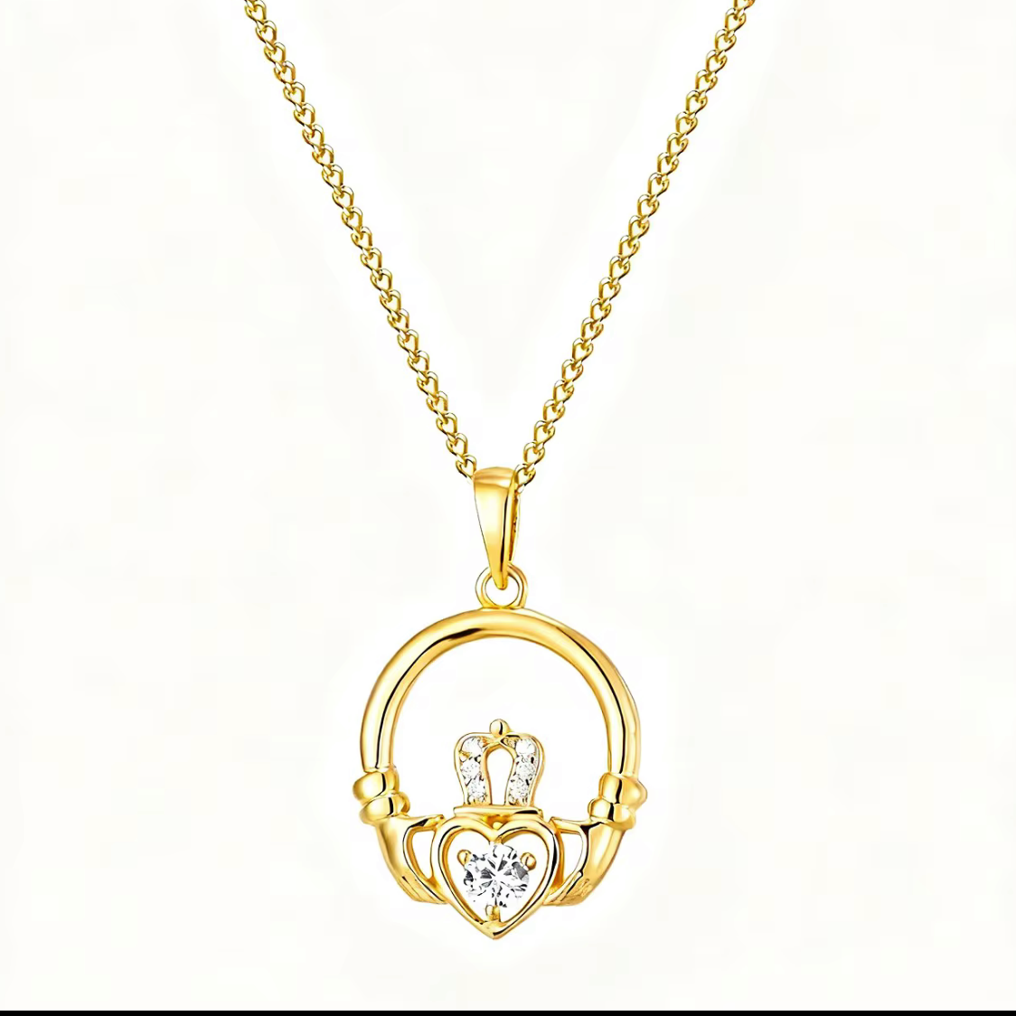 Claddagh Diamond Pendant Necklace
