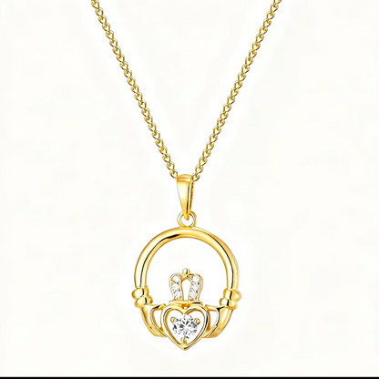 Claddagh Diamond Pendant Necklace