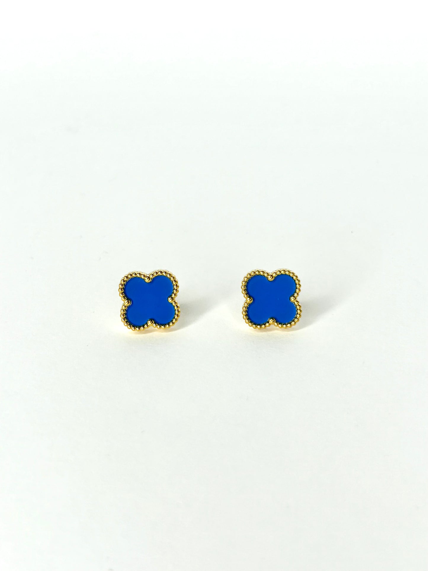 Royal Blue Clover Earrings