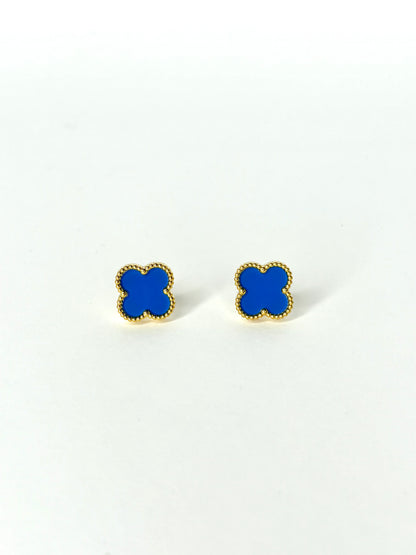 Royal Blue Clover Earrings