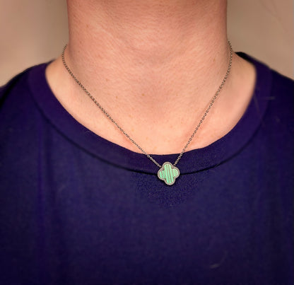 Emerald Green Clover Necklace