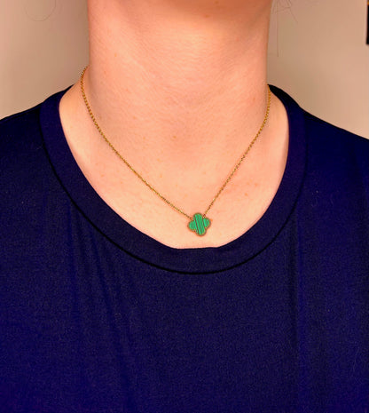 Emerald Green Clover Necklace