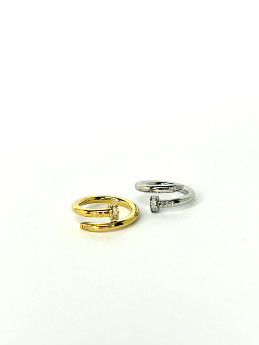 Nailed It Diamond Twist Ring