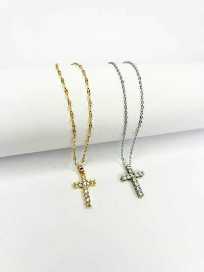 Gold Diamond Cross Necklace