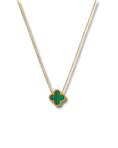 Emerald Green Clover Necklace