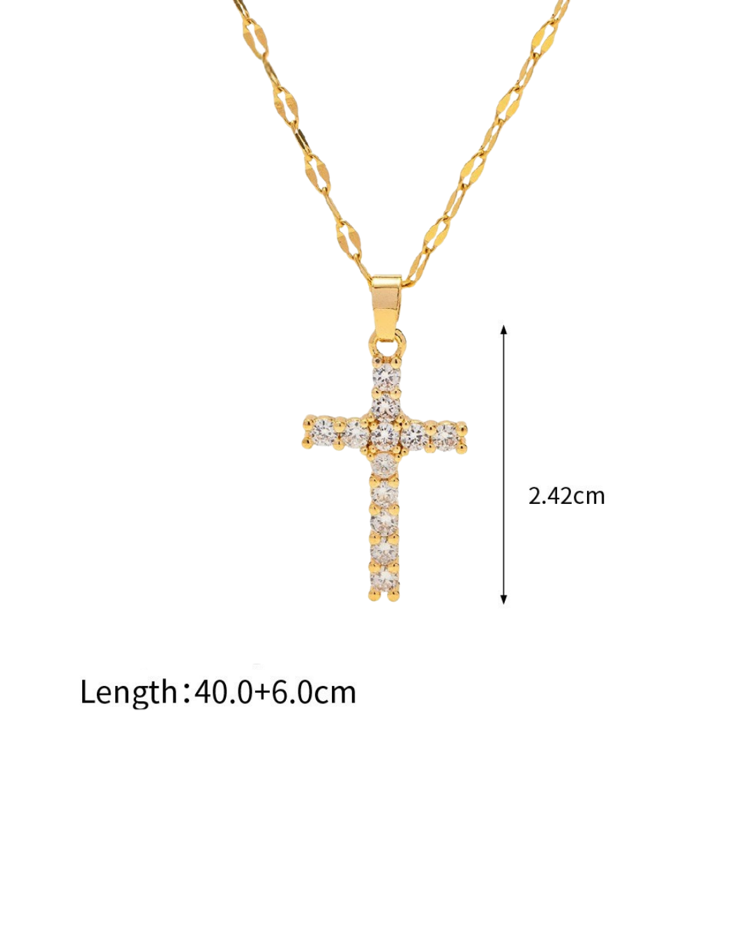 Gold Diamond Cross Necklace