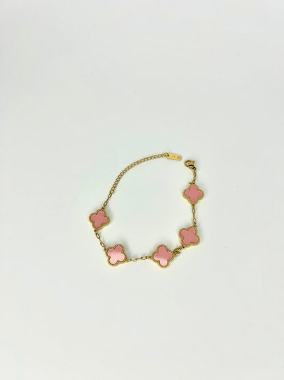 Perfect Pink Clover Bracelet