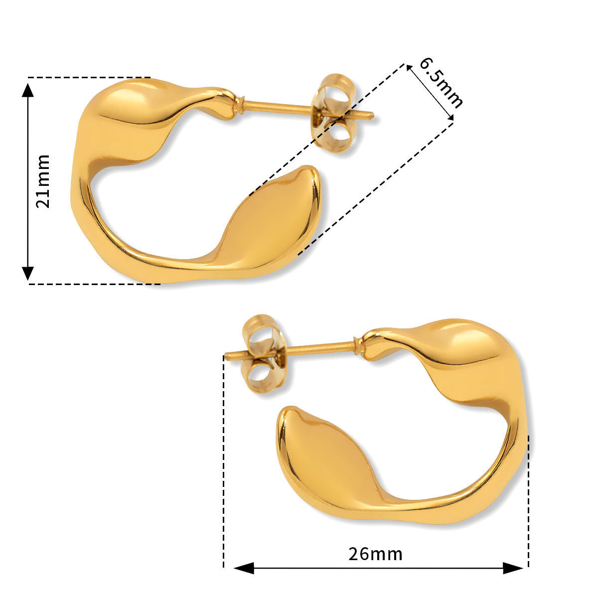 Twist it up Gold Hoops