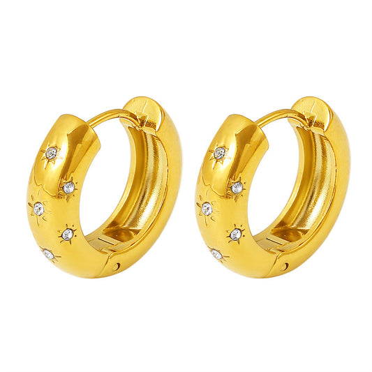 Sparkle Season Diamond Chunky Hoop Earring