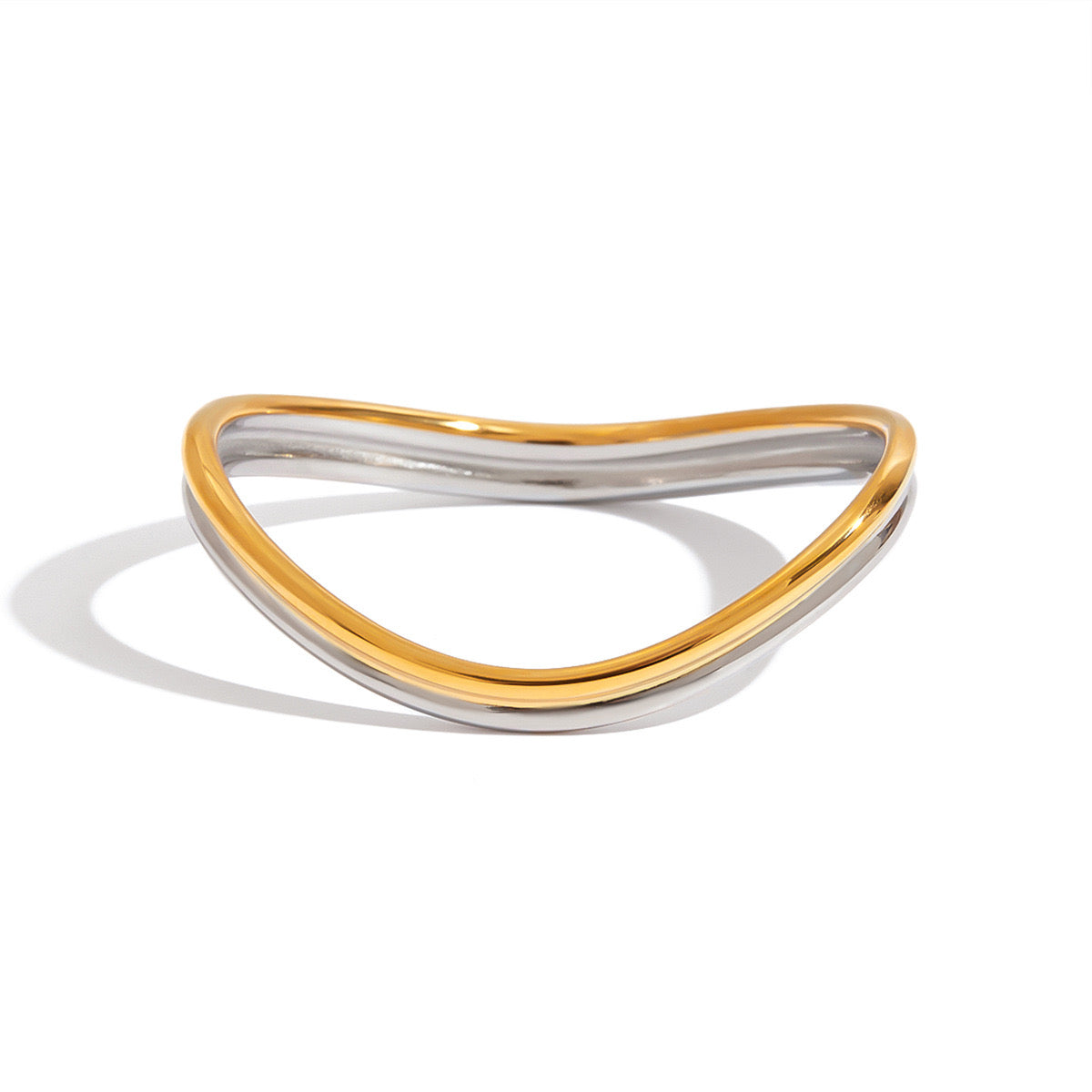 Mixed Metal Curve Bangle