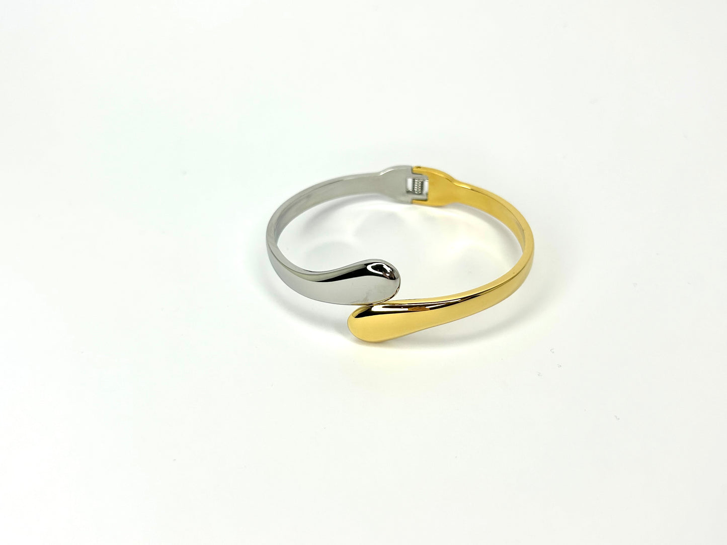Mixed Metal Swoop Bangle