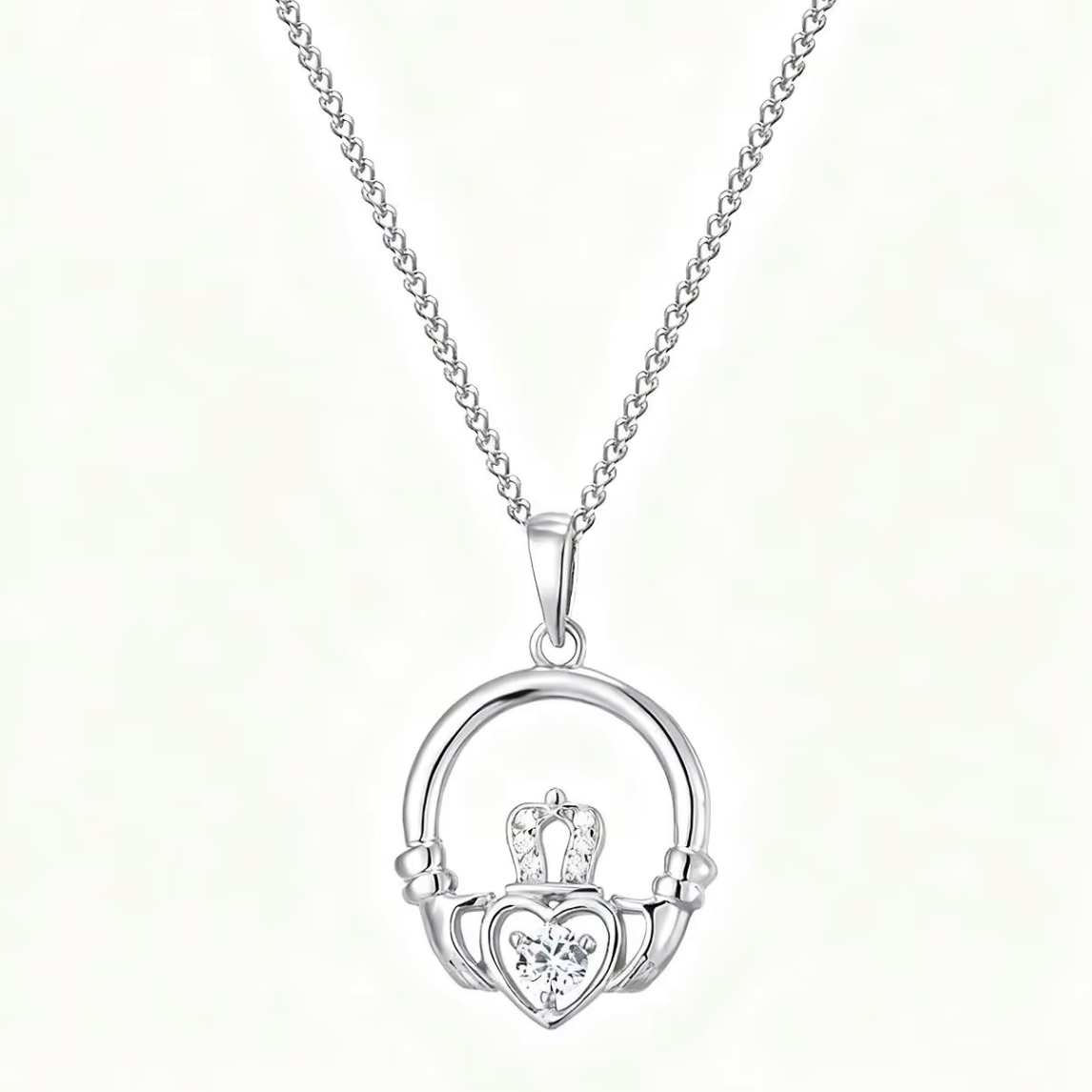 Claddagh Diamond Pendant Necklace