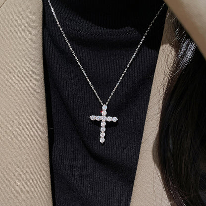 Sterling Silver Diamond Cross Necklace