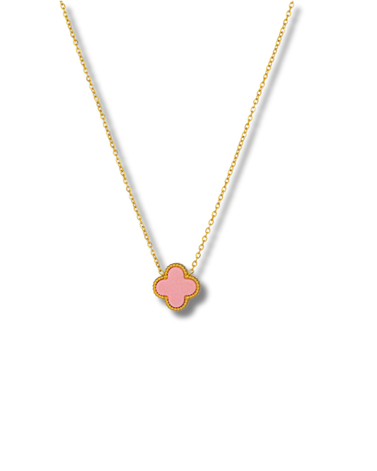 Perfect Pink Clover Necklace