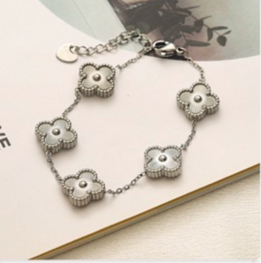 Clover Chrome Silver Bracelet